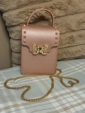 ✨Luxury Rose Gold Studded Jelly Butterfly Crossbody Bag - Y2K Aesthetic✨